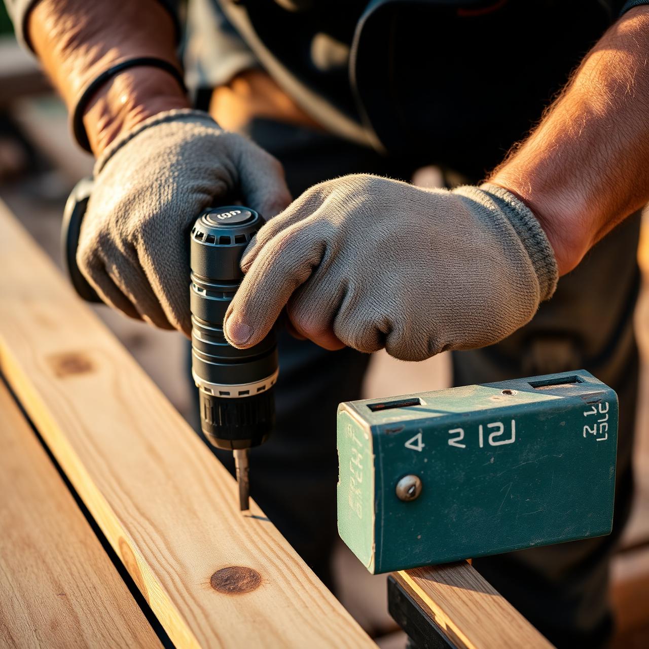 Carpenter installing deck framing in Richmond, Virginia