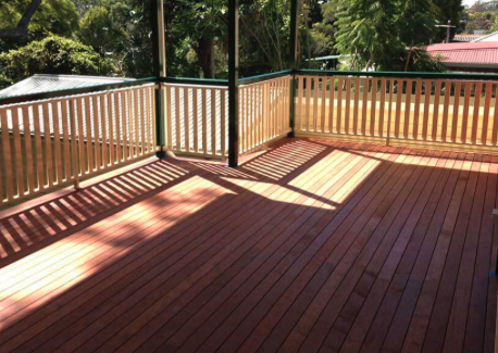 Hardwood deck with timber railing in The Fan, Richmond