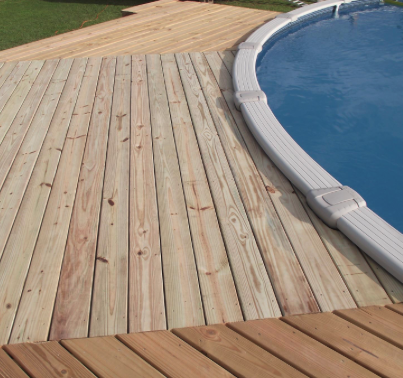 Wood deck around an above-ground pool in Short Pump
